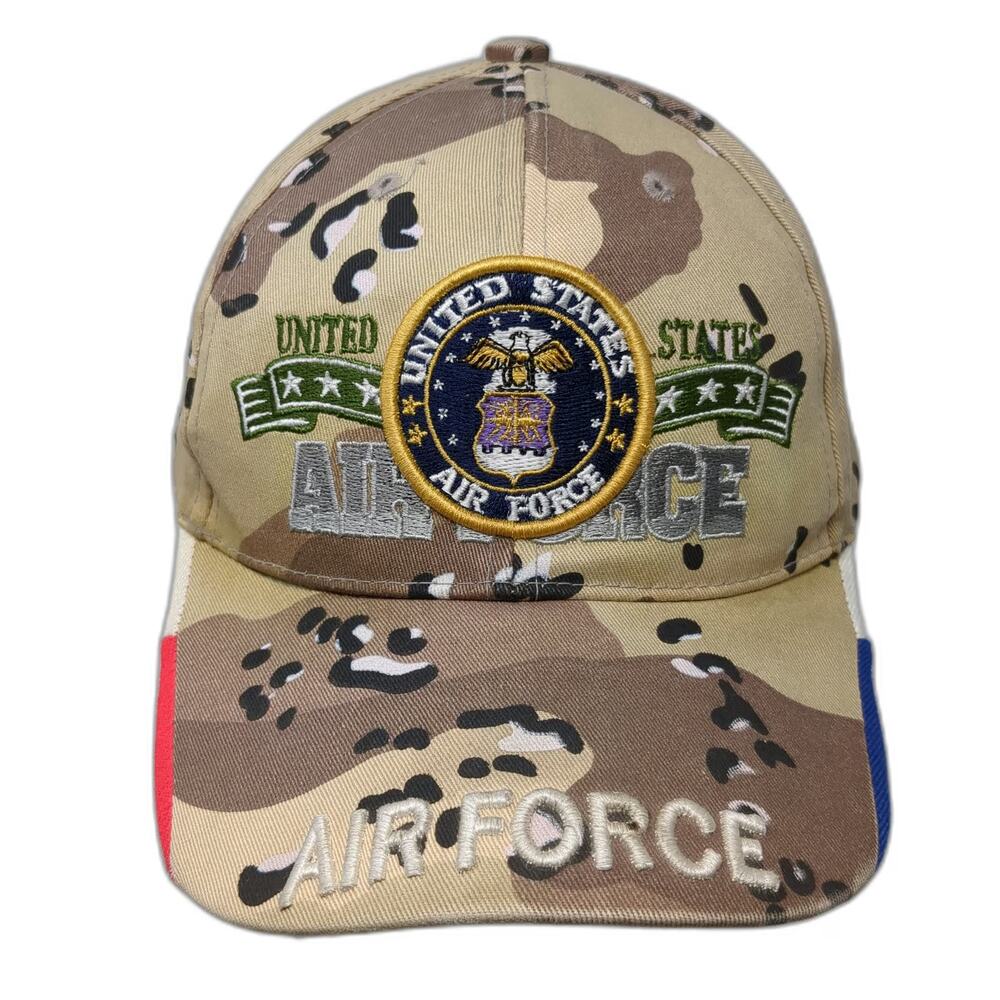 August Sportswear US Air Force Baseball Cap Beige One Size Desert Camo Logo Hat